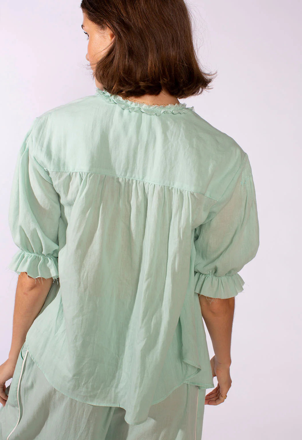 Pico Blouse in Aqua