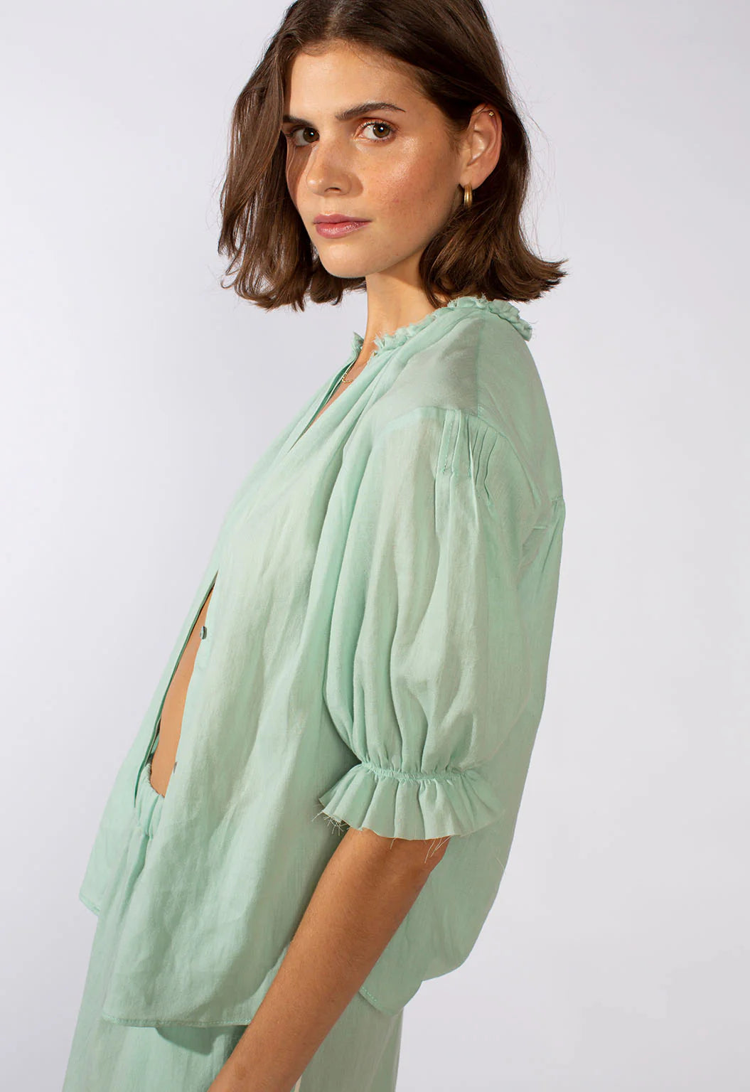 Pico Blouse in Aqua