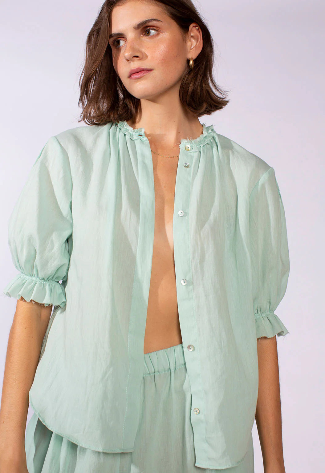 Pico Blouse in Aqua