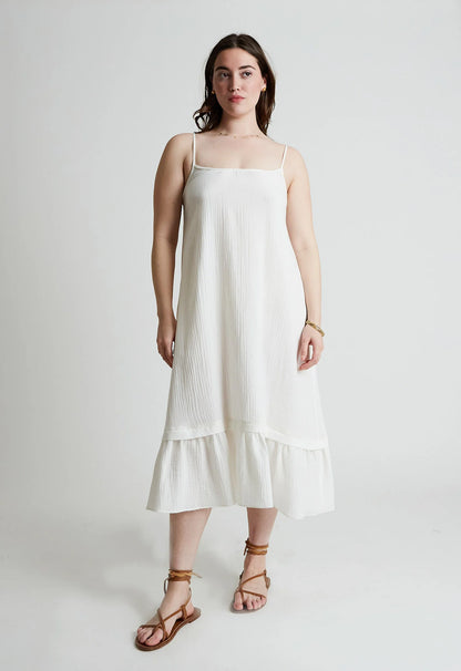 Celia Dress in White Gauze