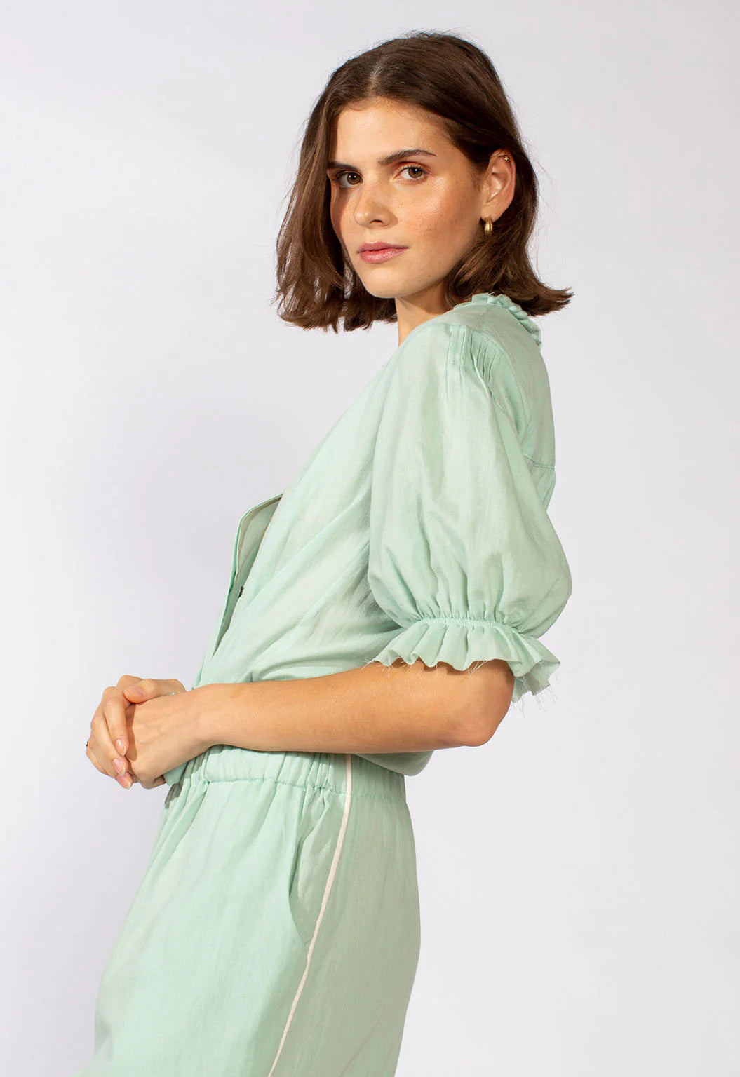 Pico Blouse in Aqua