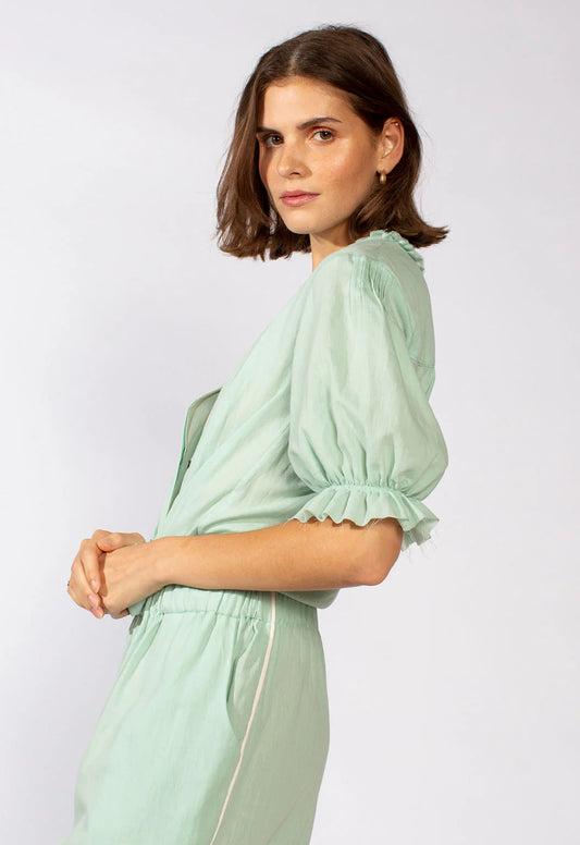 Pico Blouse in Aqua