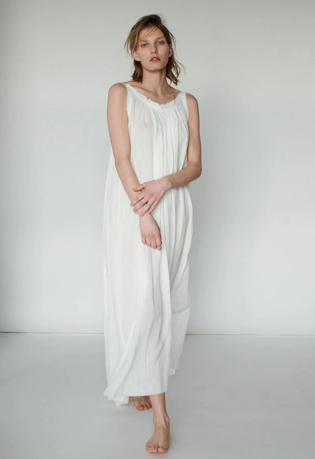 Gather Maxi Dress in Turkish Gauze