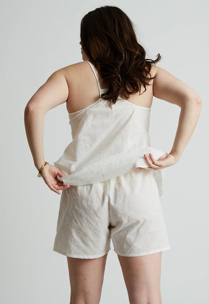 Brighton Boxer Short in Daisy Embroidery