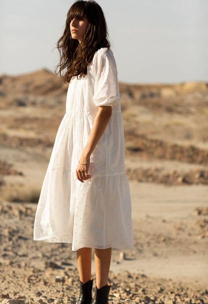 Soleil Dress in Daisy Embroidery