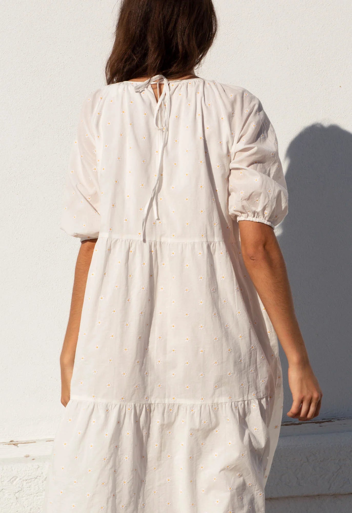 Soleil Dress in Daisy Embroidery