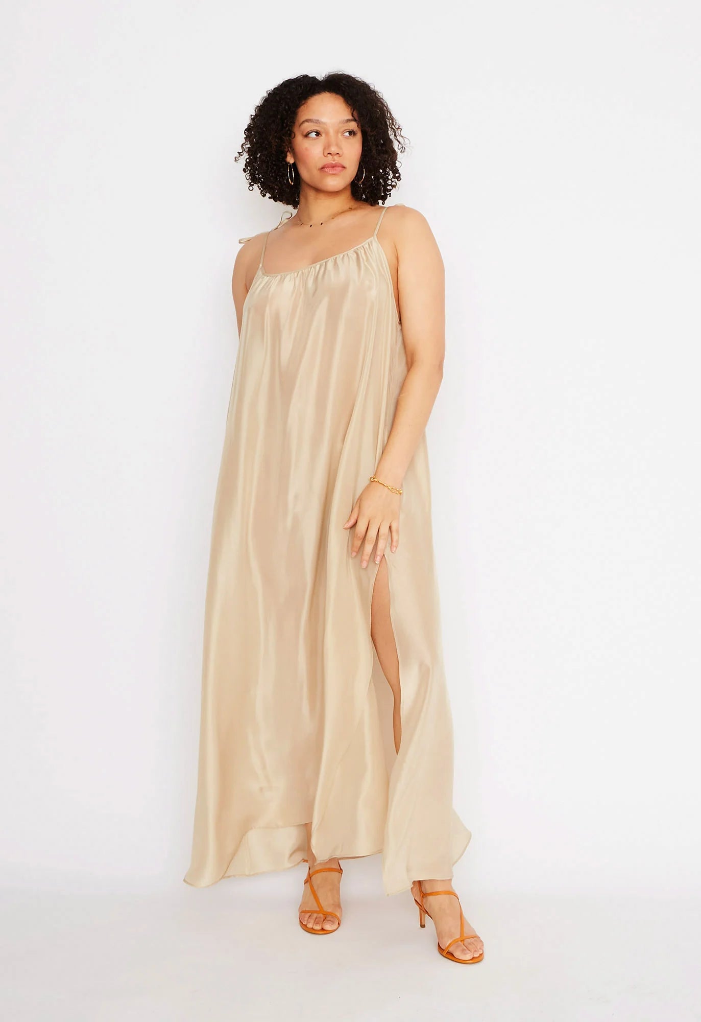 Amelia Slip Dress in Champagne